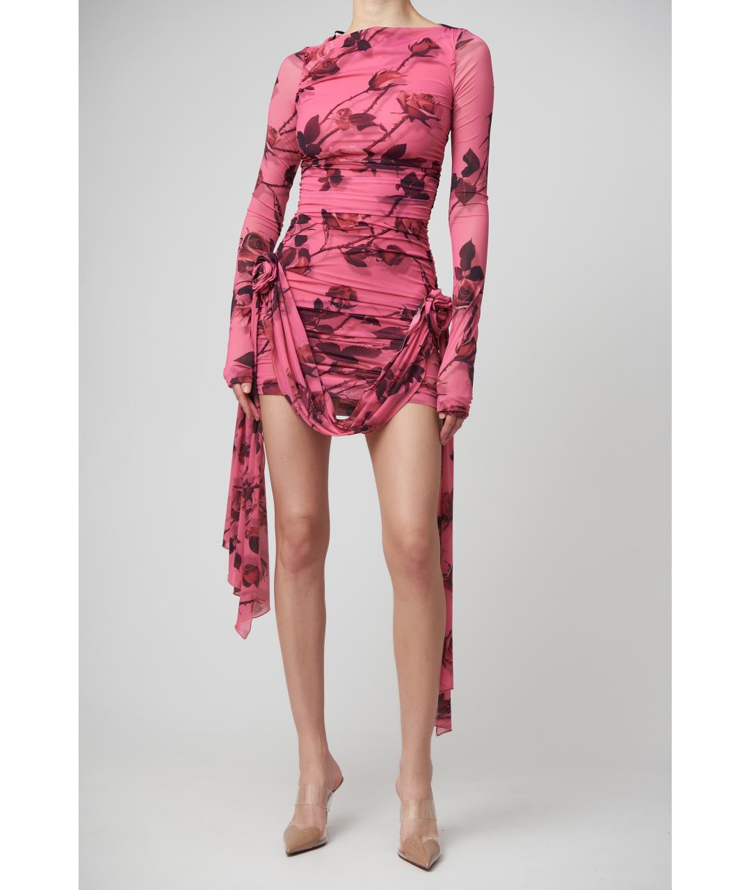 BLUMARINE Розовое полиамидовое коктейльное платье, фото 3