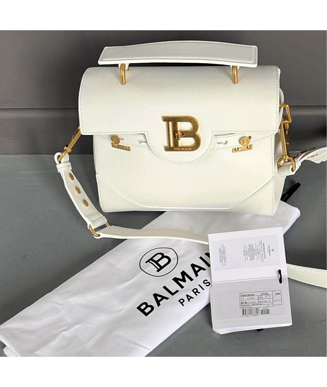 BALMAIN Белая кожаная сумка тоут, фото 3
