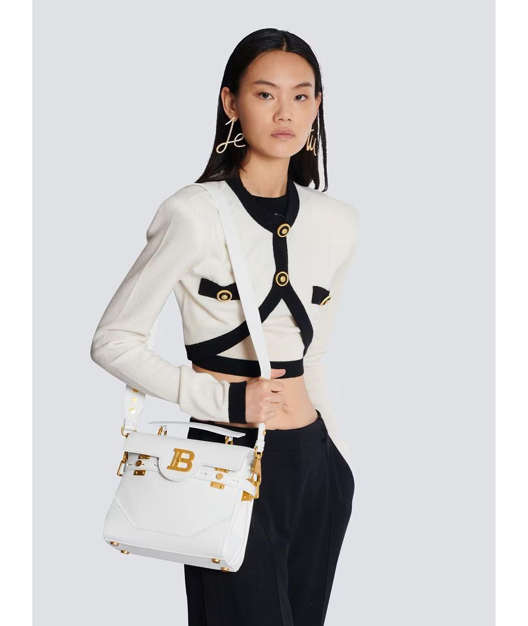 BALMAIN Белая кожаная сумка тоут, фото 6