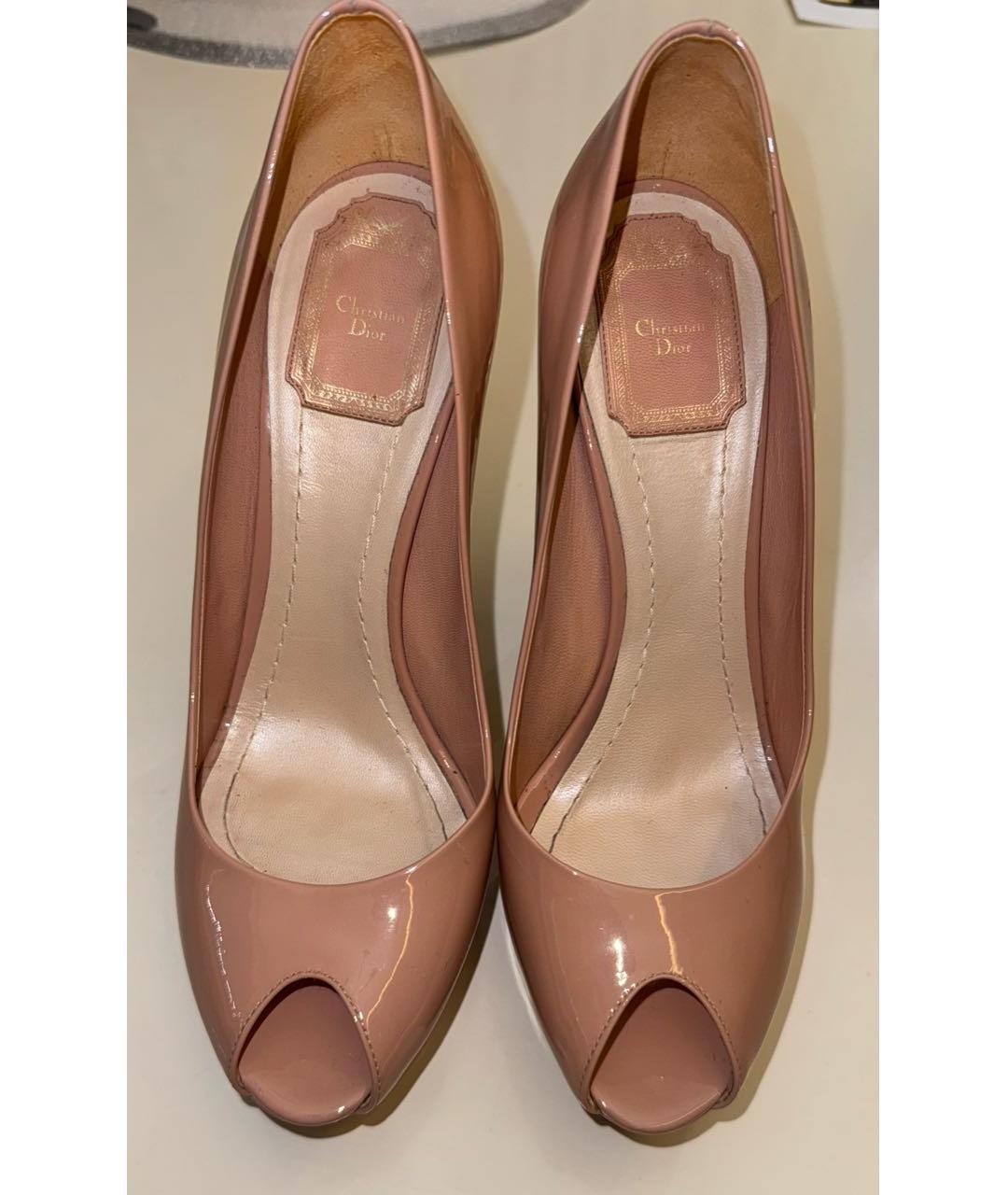CHRISTIAN DIOR Розовые туфли из лакированной кожи, фото 2