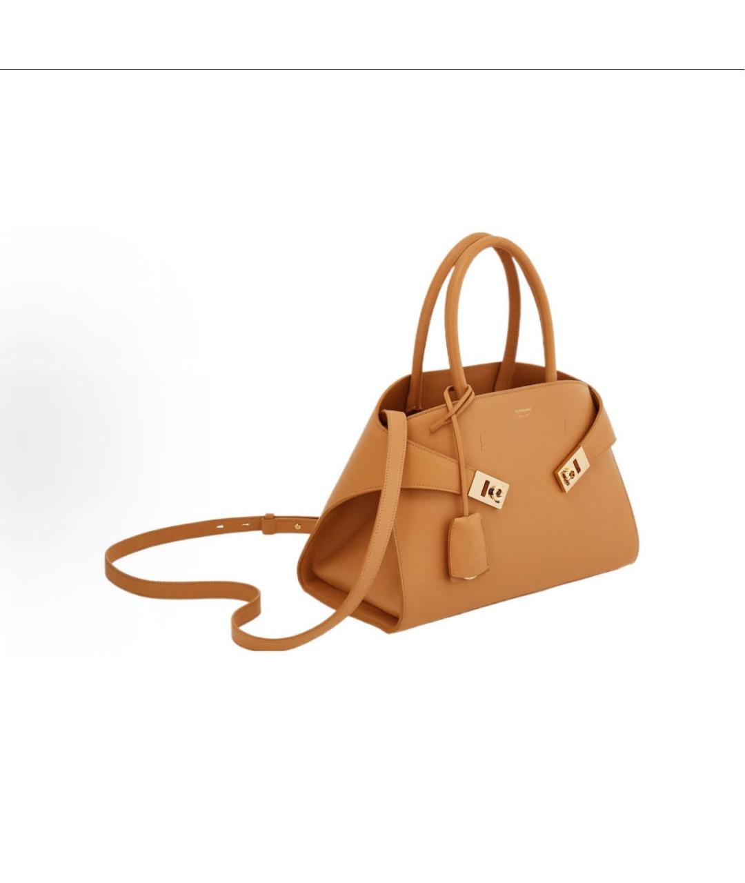 FERRAGAMO Оранжевая кожаная сумка тоут, фото 2