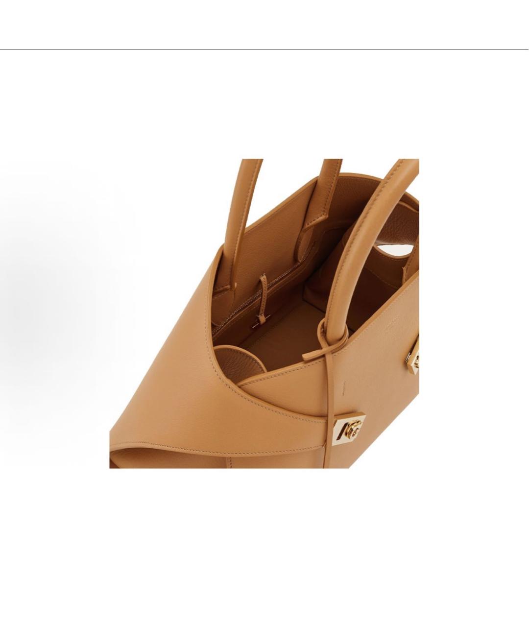 FERRAGAMO Оранжевая кожаная сумка тоут, фото 4