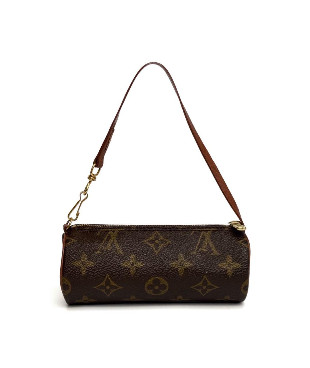 LOUIS VUITTON Коричневая кожаная сумка с короткими ручками, фото 7