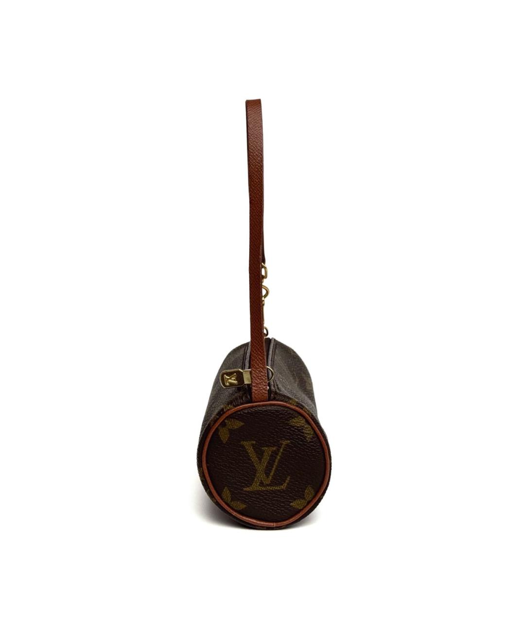LOUIS VUITTON Коричневая кожаная сумка с короткими ручками, фото 4