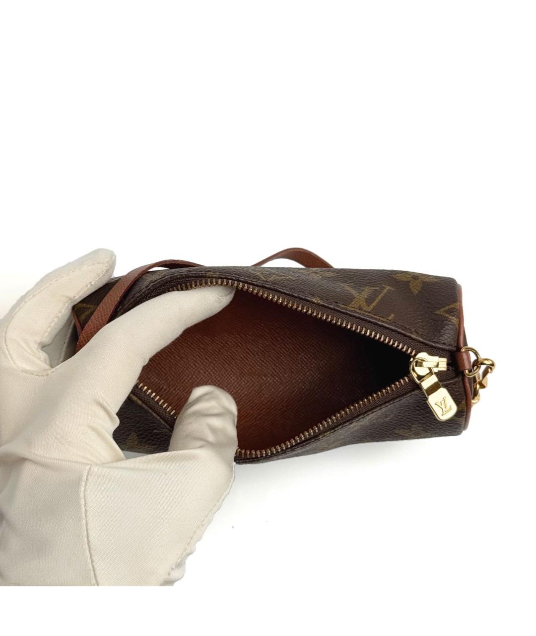 LOUIS VUITTON Коричневая кожаная сумка с короткими ручками, фото 6