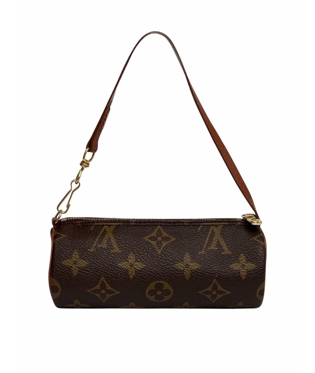 LOUIS VUITTON Коричневая кожаная сумка с короткими ручками, фото 1