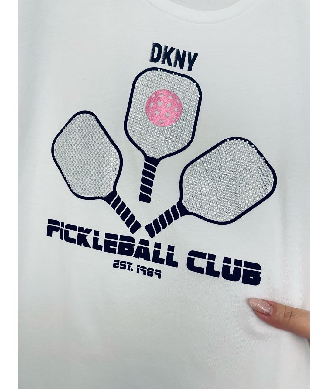 DKNY Белая хлопковая футболка, фото 2