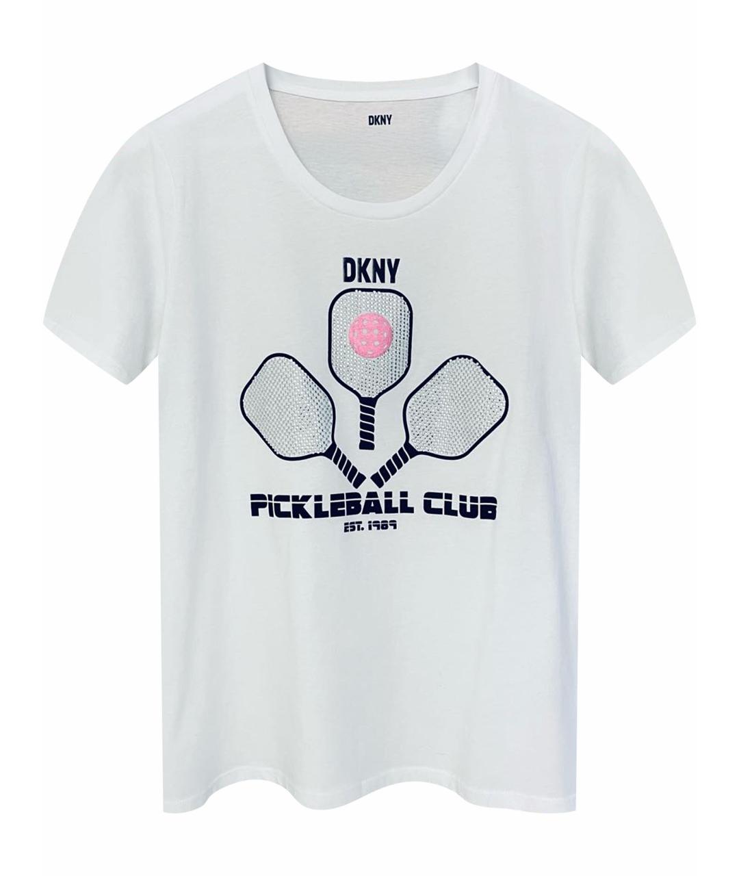 DKNY Белая хлопковая футболка, фото 1