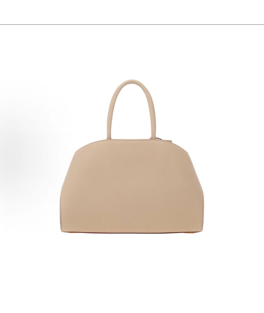 FERRAGAMO Бежевая кожаная сумка тоут, фото 3