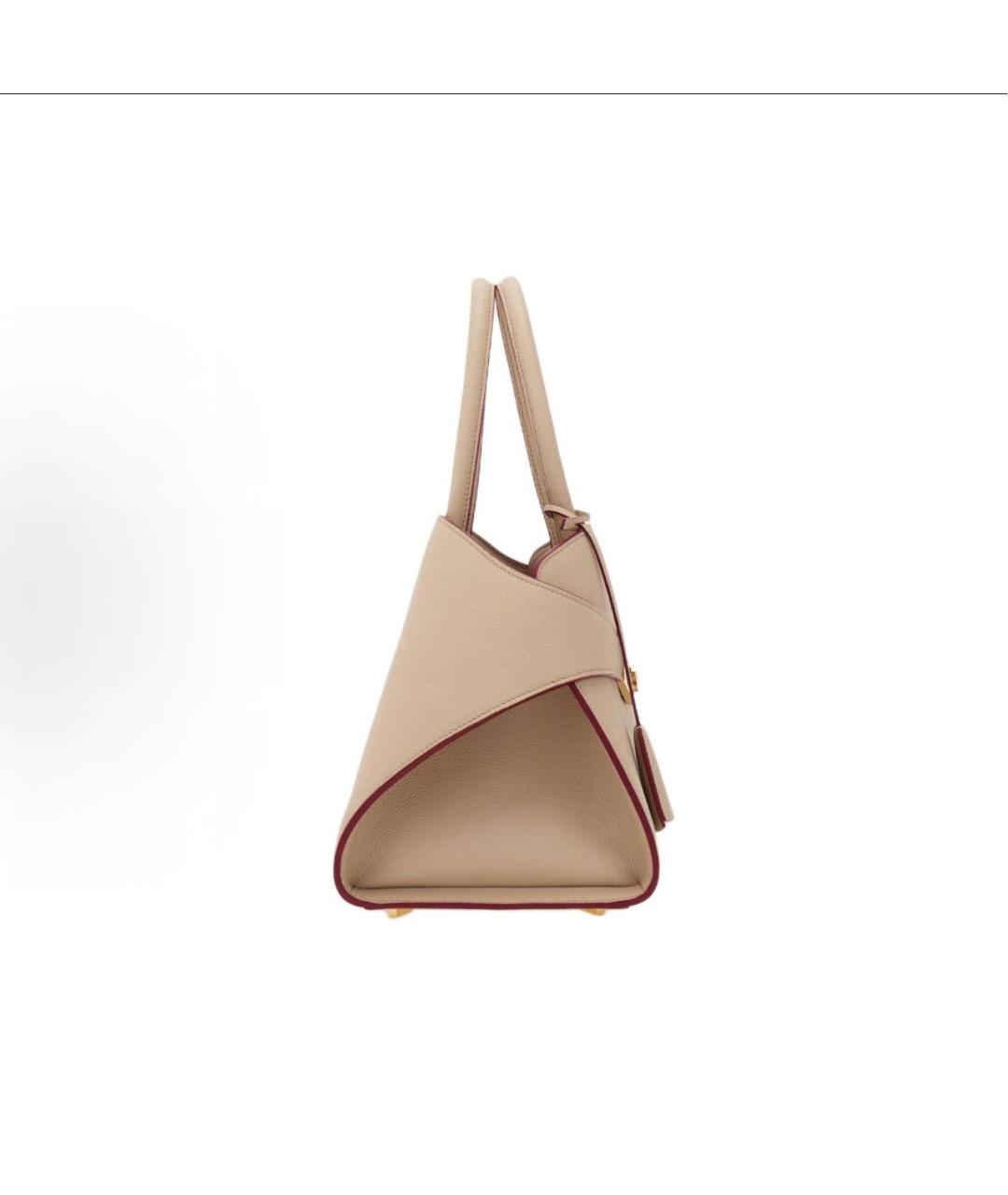 FERRAGAMO Бежевая кожаная сумка тоут, фото 6