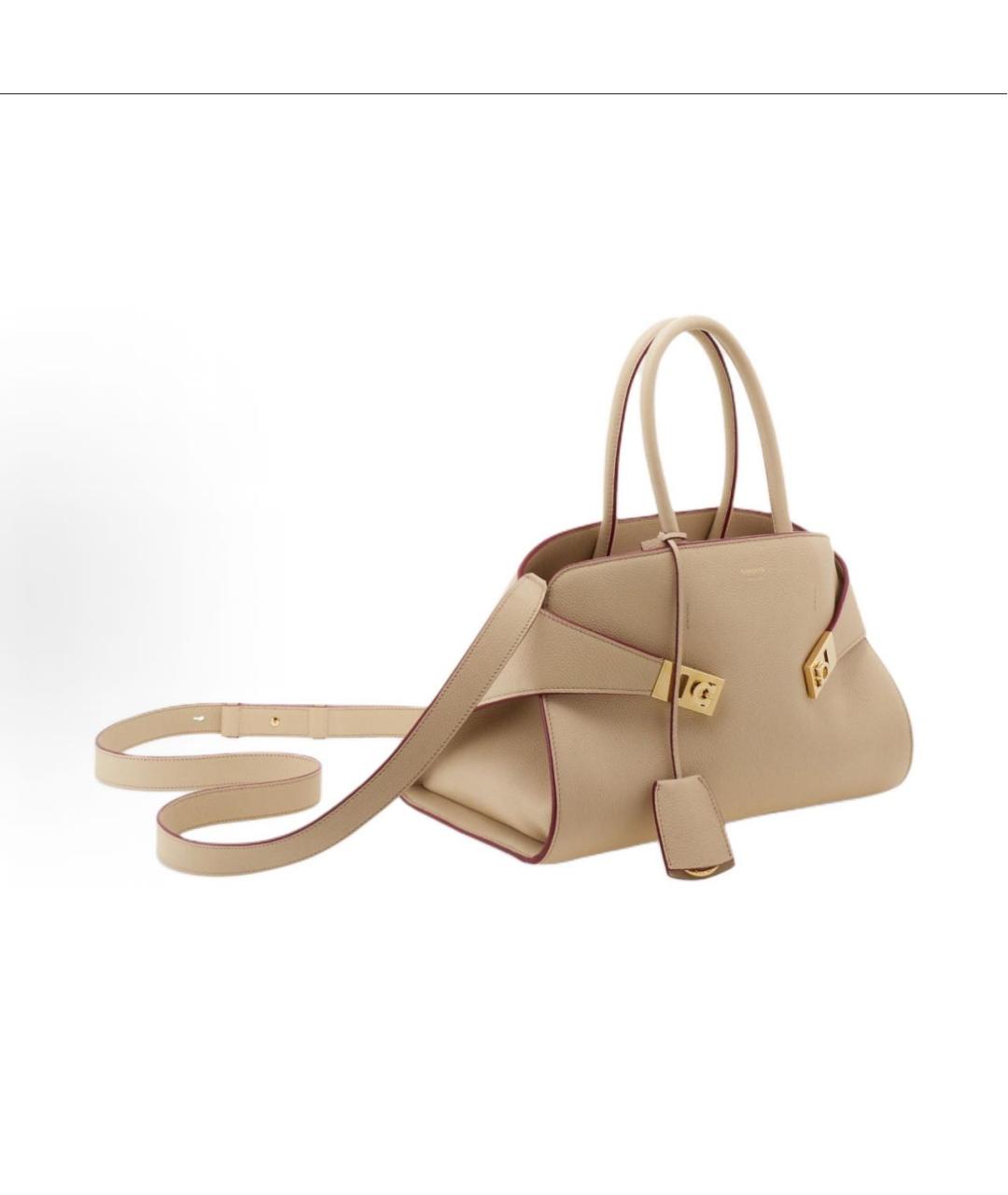 FERRAGAMO Бежевая кожаная сумка тоут, фото 2