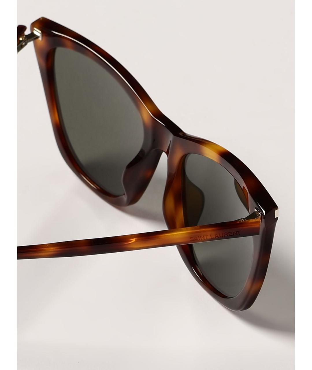 SAINT LAURENT Коричневые солнцезащитные очки, фото 5