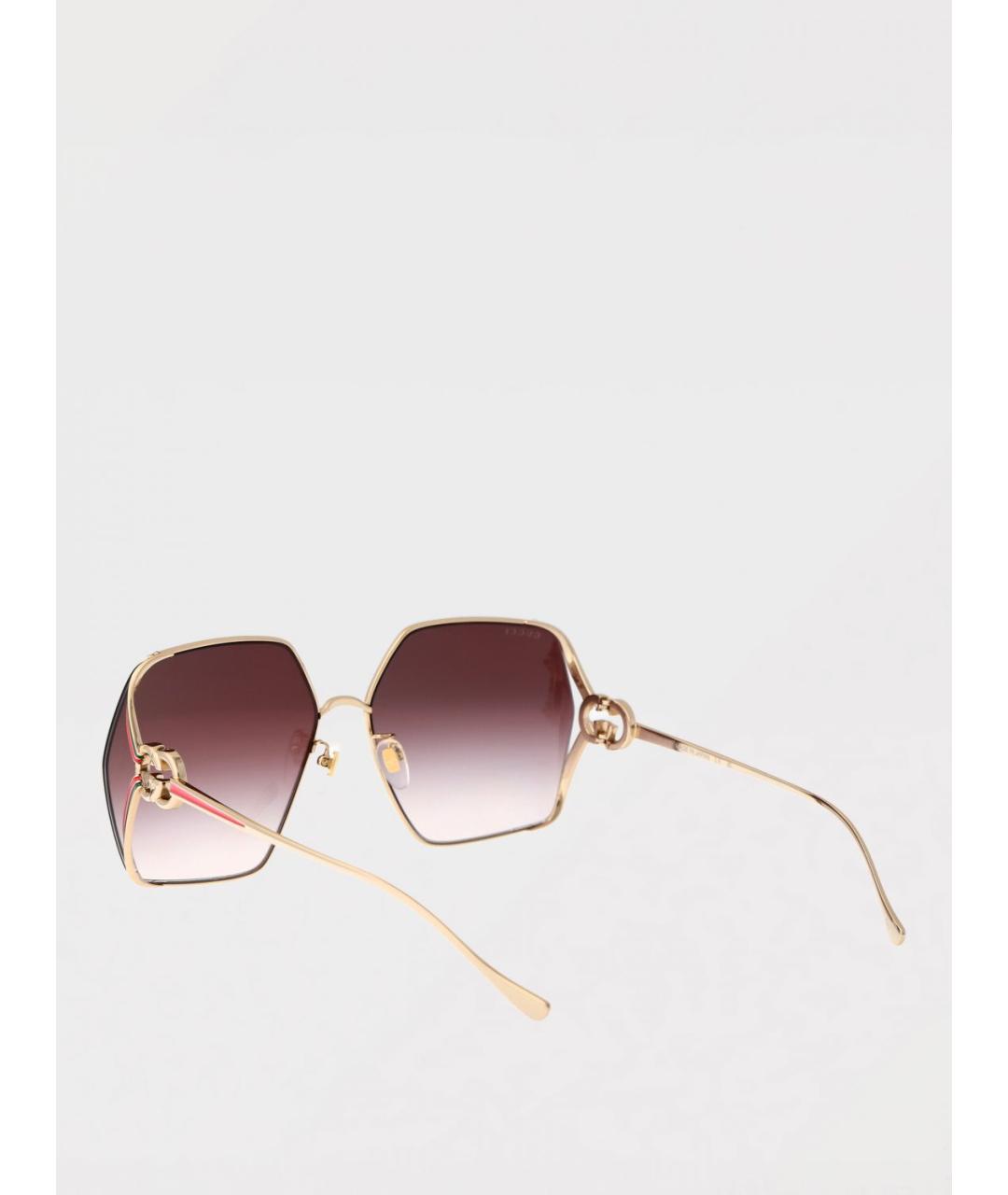 GUCCI Золотые солнцезащитные очки, фото 3