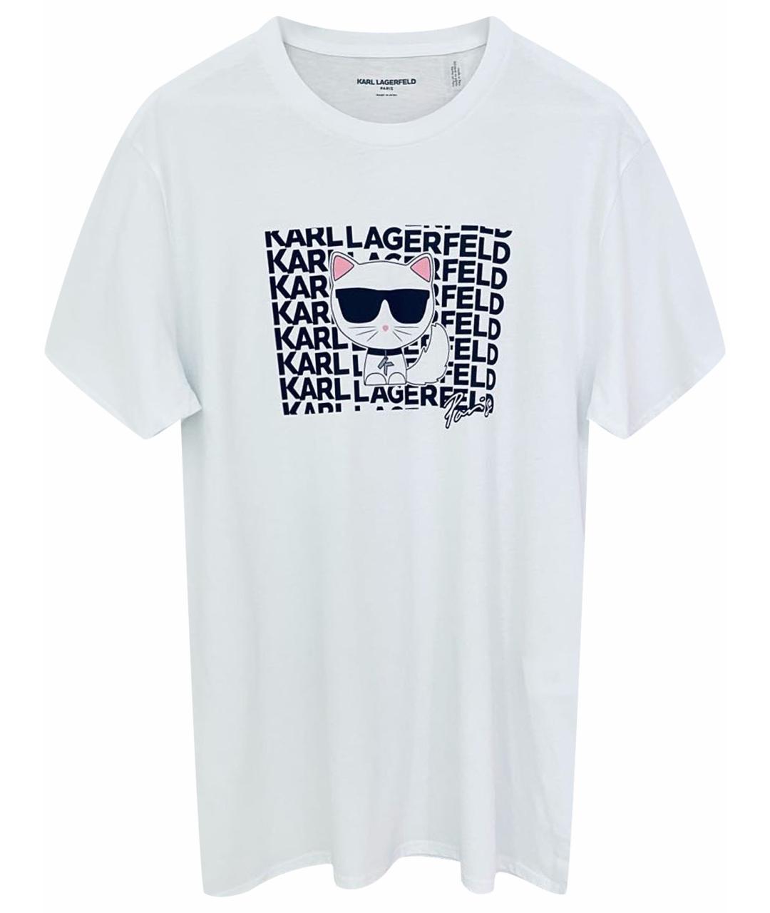 KARL LAGERFELD Белая хлопковая футболка, фото 1
