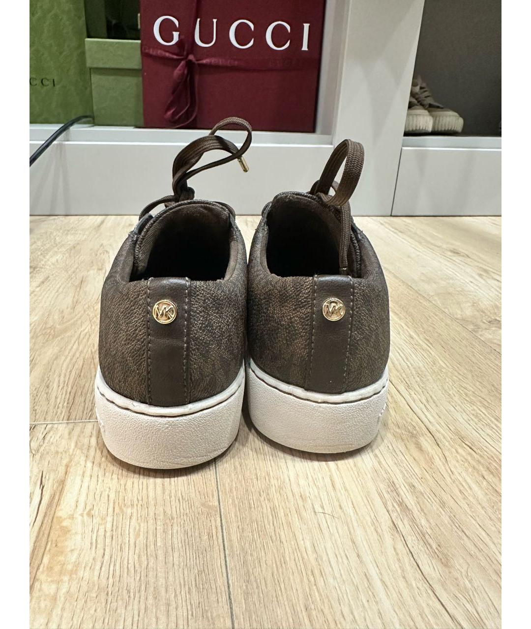 MICHAEL KORS Коричневые кеды из искусственной кожи, фото 4
