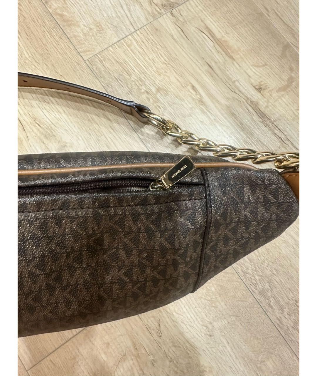 MICHAEL KORS Коричневая поясная сумка из искусственной кожи, фото 5