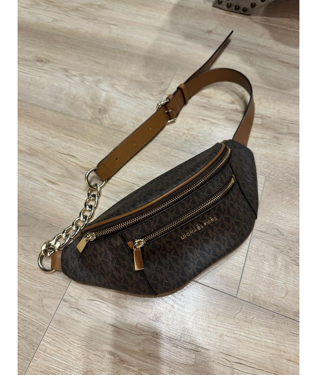 MICHAEL KORS Коричневая поясная сумка из искусственной кожи, фото 2