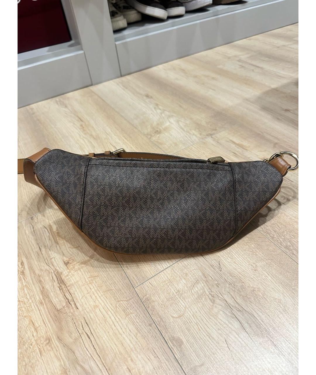 MICHAEL KORS Коричневая поясная сумка из искусственной кожи, фото 3