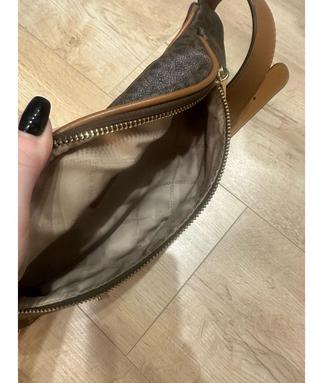 MICHAEL KORS Коричневая поясная сумка из искусственной кожи, фото 4