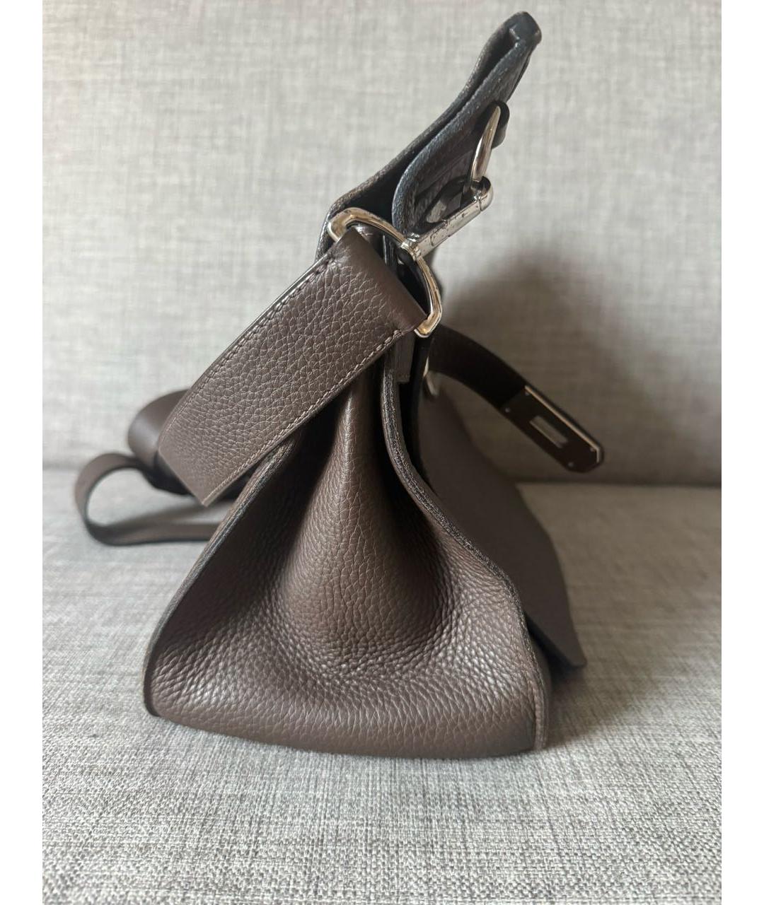 HERMES Коричневая кожаная сумка тоут, фото 3