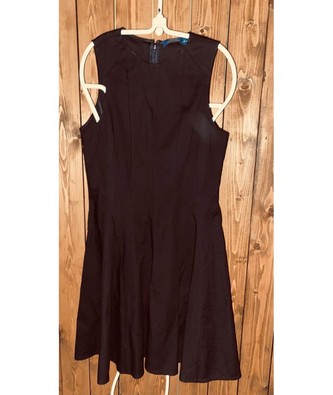 RALPH LAUREN Черное хлопковое коктейльное платье, фото 8