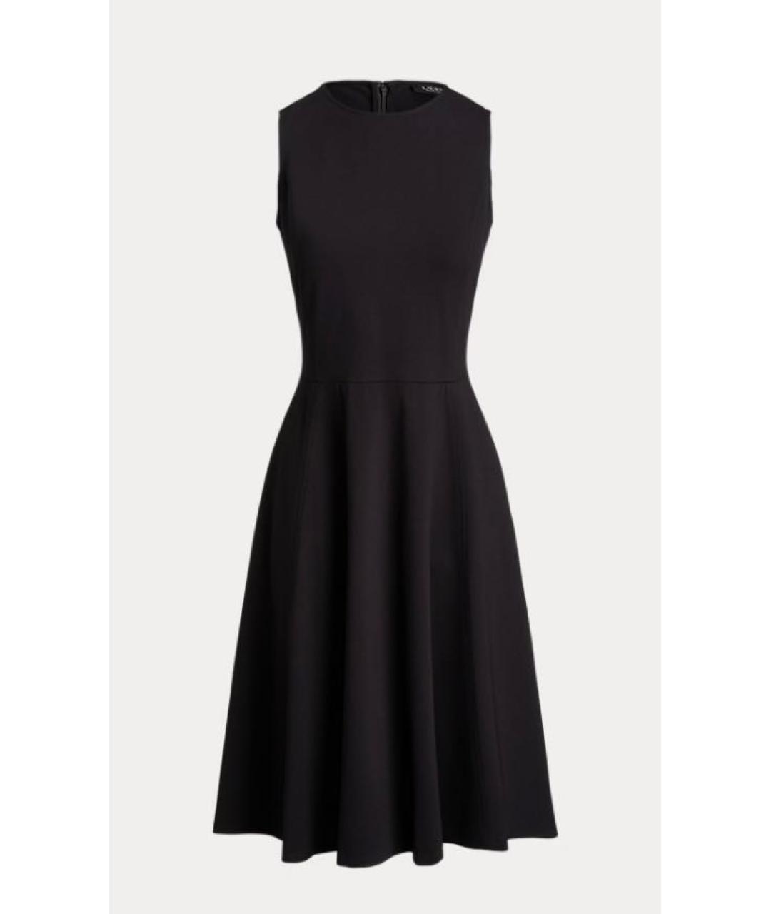 RALPH LAUREN Черное хлопковое коктейльное платье, фото 6