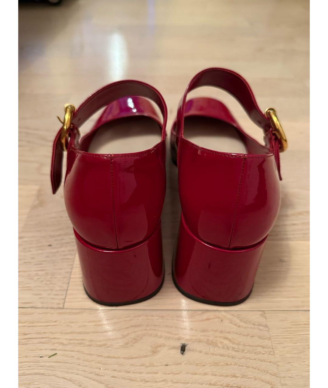 PRADA Бордовые туфли из лакированной кожи, фото 4