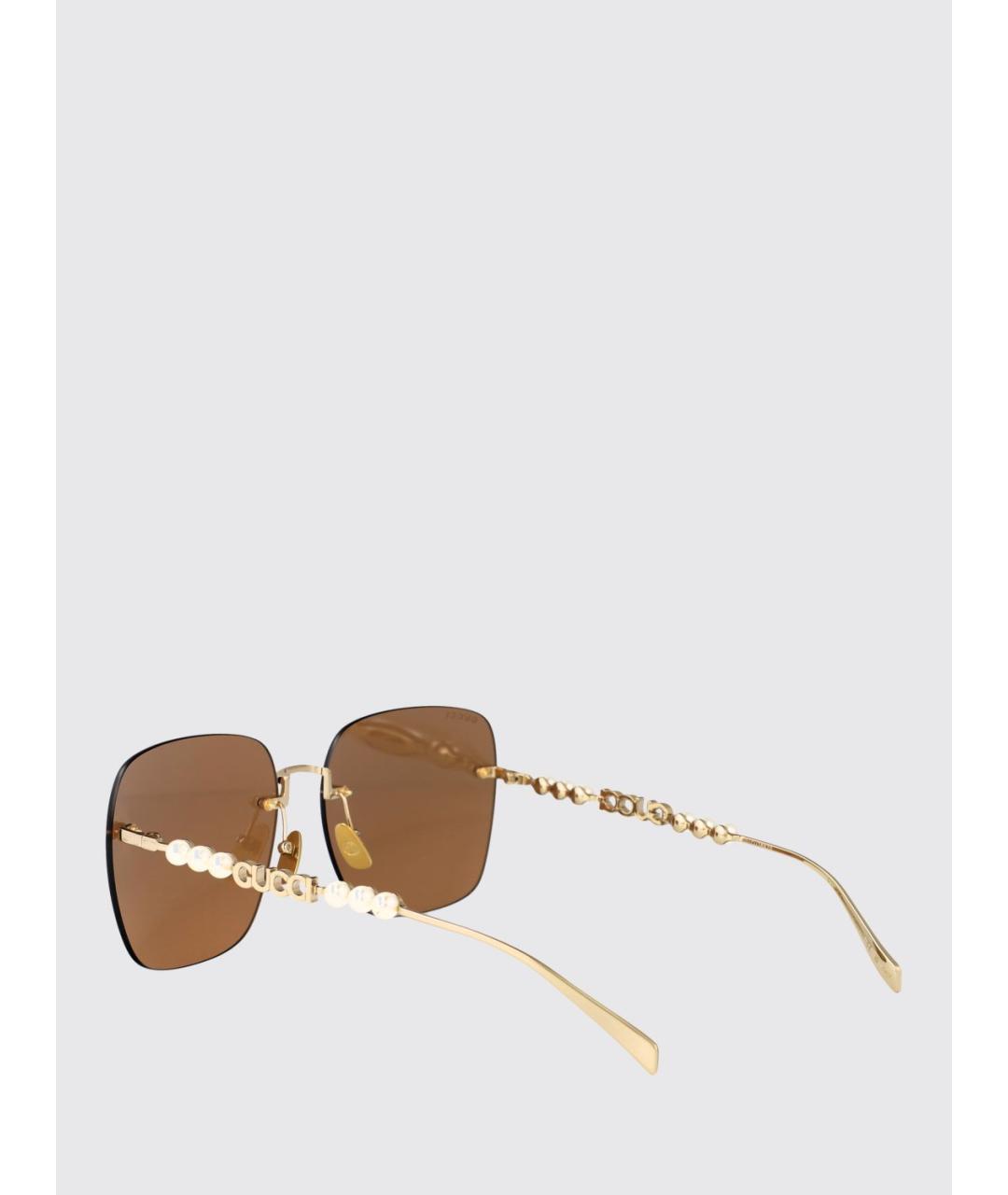 GUCCI Золотые солнцезащитные очки, фото 3