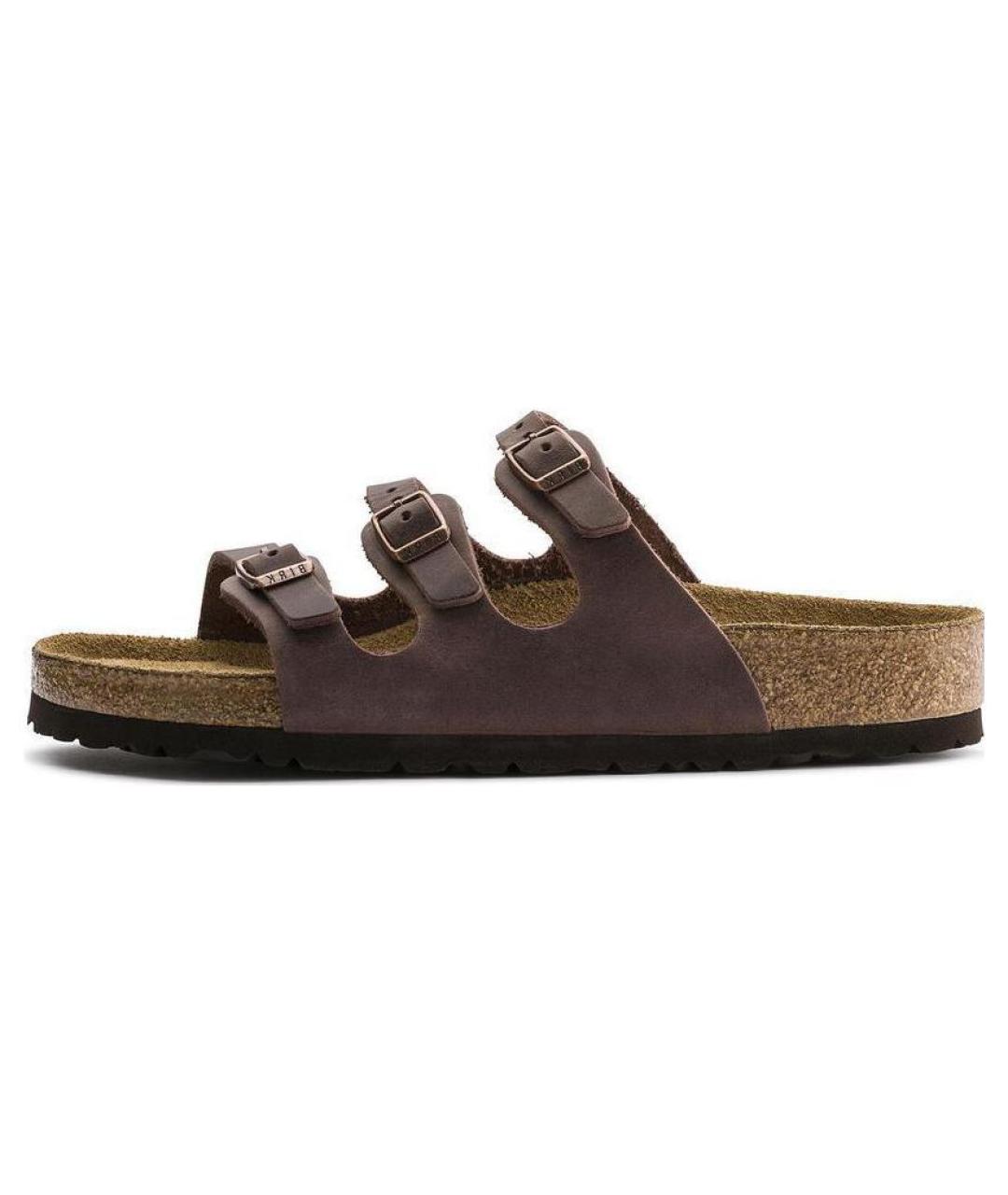 BIRKENSTOCK Коричневые кожаные сандалии, фото 6