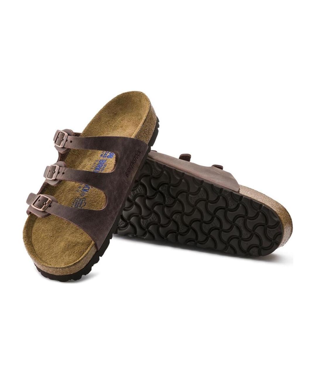 BIRKENSTOCK Коричневые кожаные сандалии, фото 5