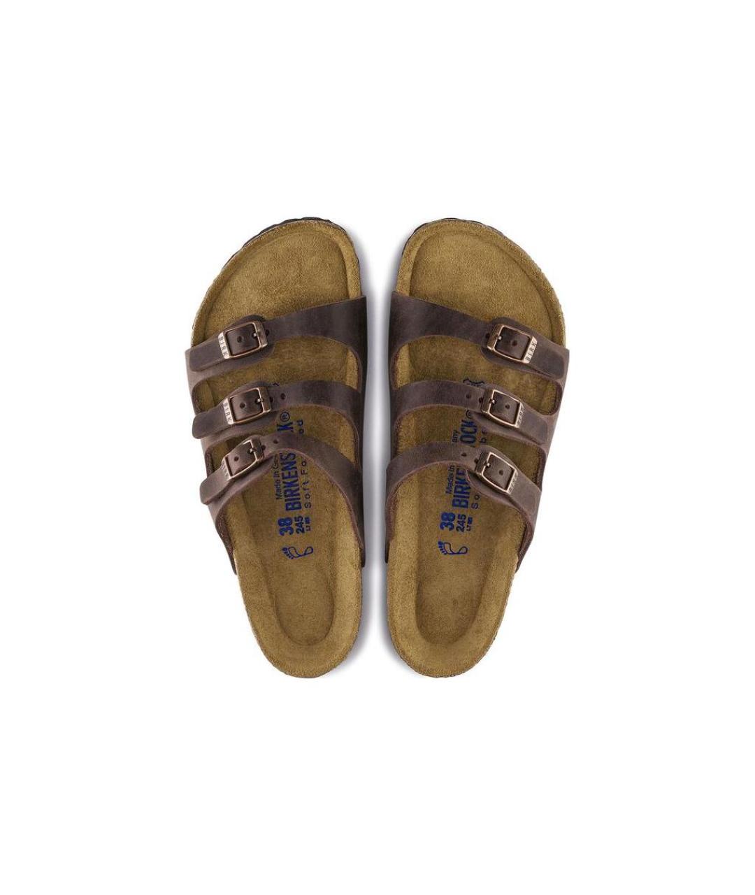 BIRKENSTOCK Коричневые кожаные сандалии, фото 4