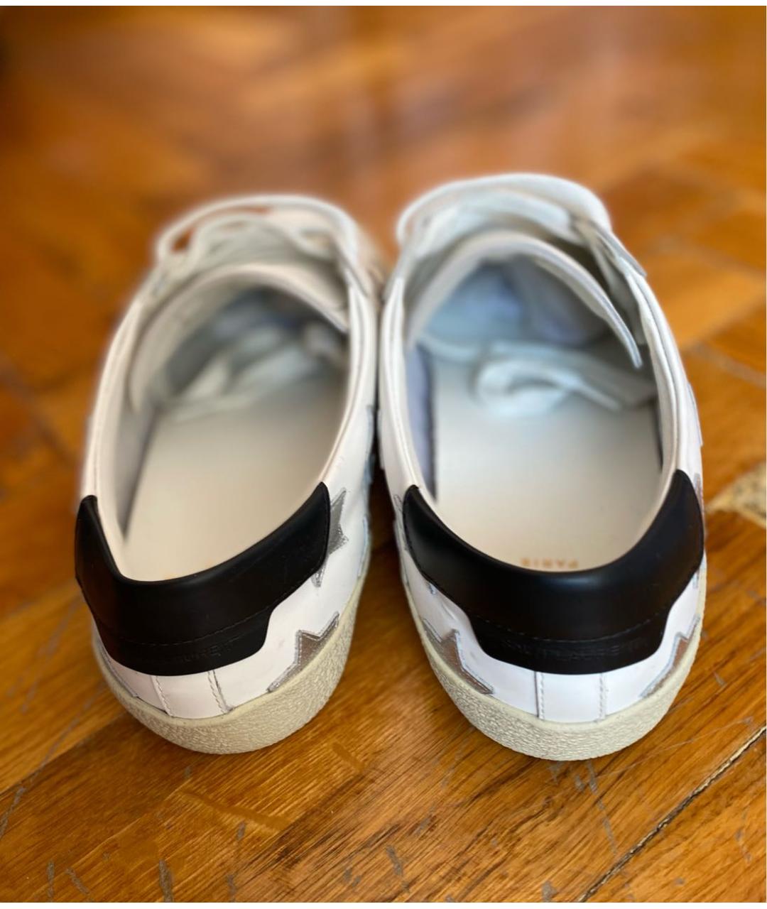 SAINT LAURENT Белые кожаные кеды, фото 4