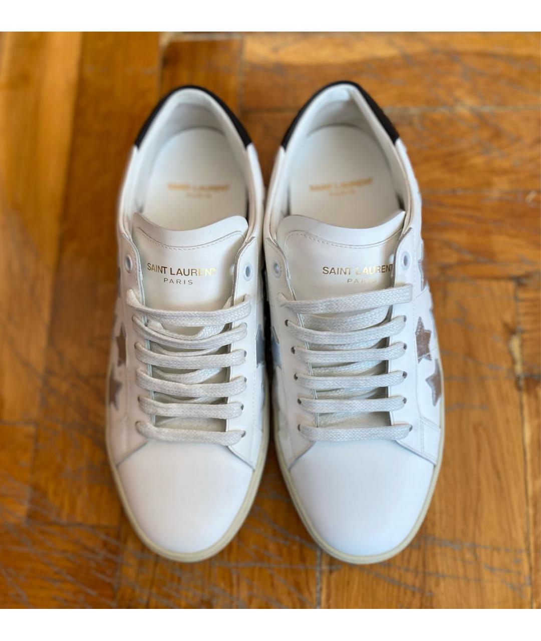 SAINT LAURENT Белые кожаные кеды, фото 3