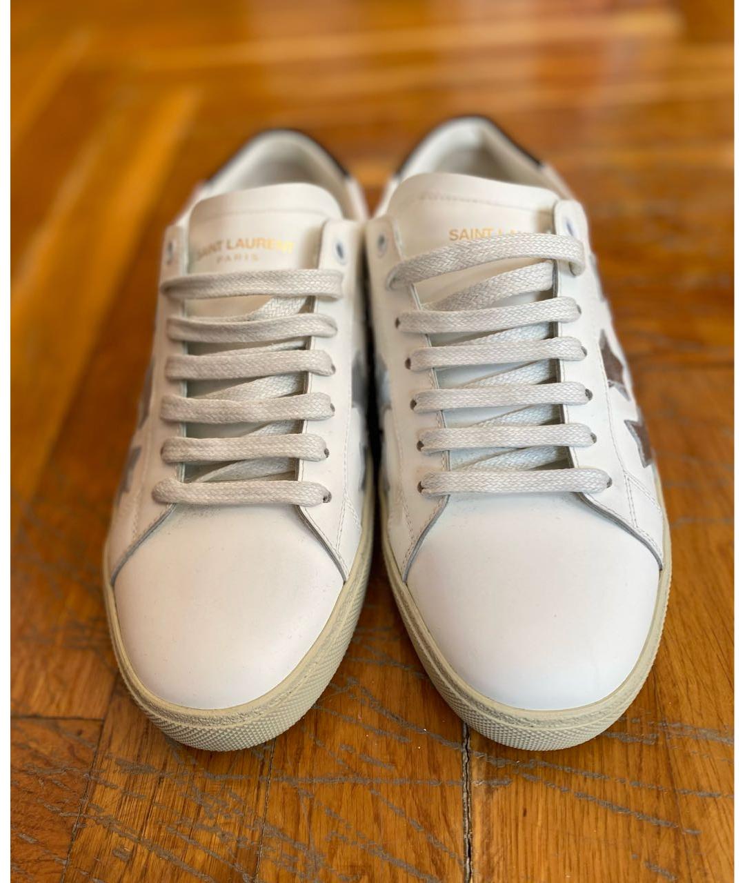 SAINT LAURENT Белые кожаные кеды, фото 2