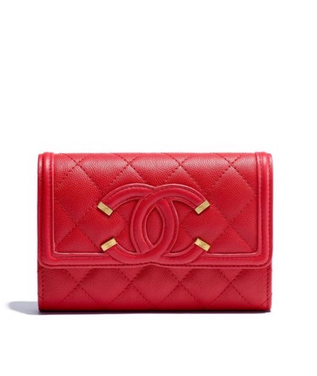 CHANEL Красный кожаный кошелек, фото 9