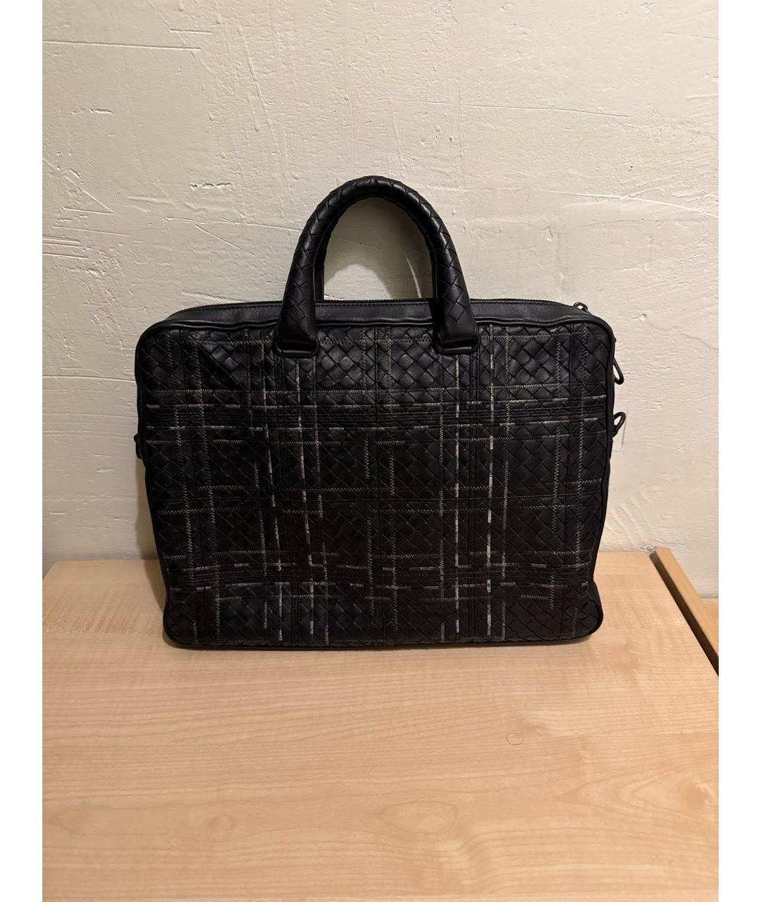BOTTEGA VENETA Черный кожаный портфель, фото 5