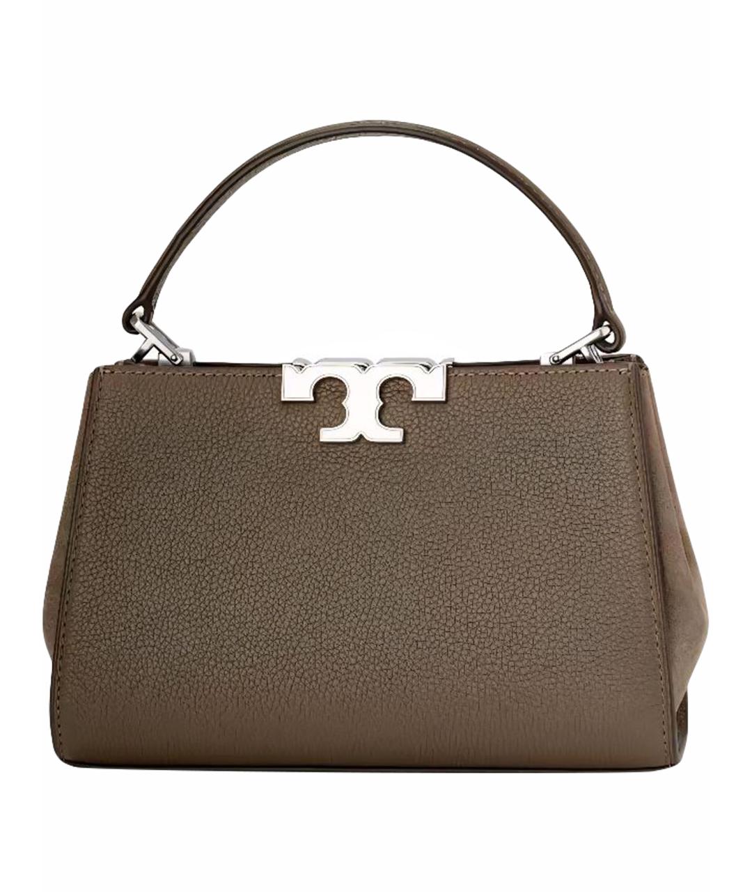 TORY BURCH Коричневая кожаная сумка с короткими ручками, фото 1