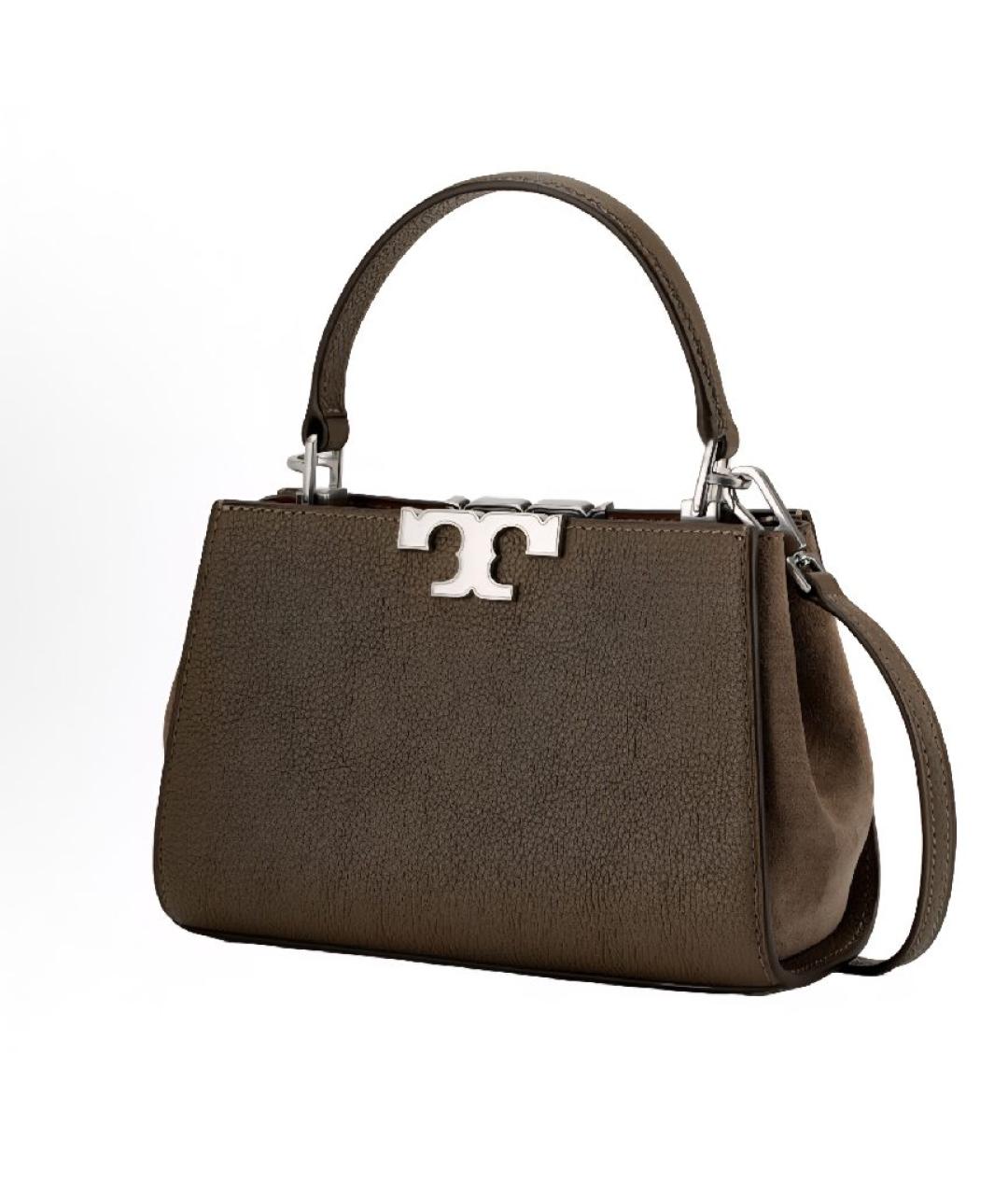 TORY BURCH Коричневая кожаная сумка с короткими ручками, фото 2