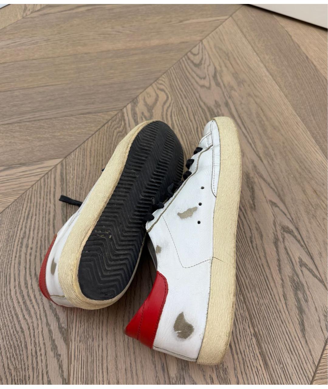 GOLDEN GOOSE DELUXE BRAND Белые кожаные низкие кроссовки / кеды, фото 3