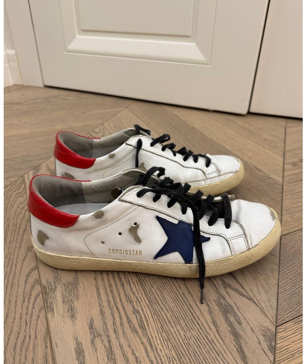 GOLDEN GOOSE DELUXE BRAND Белые кожаные низкие кроссовки / кеды, фото 5