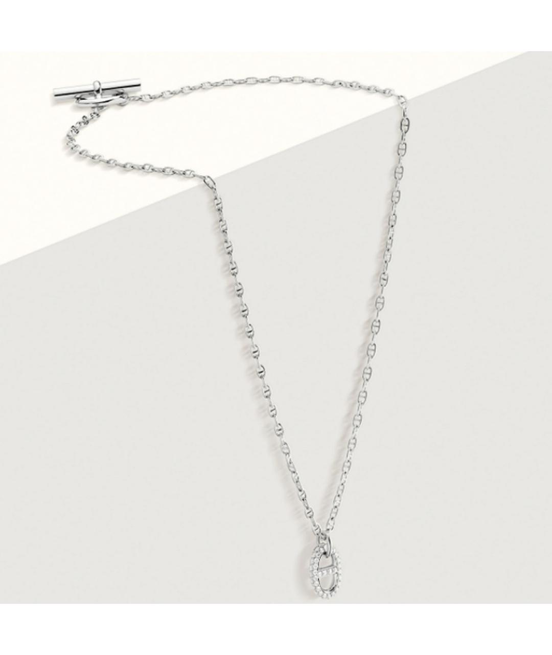 HERMES Белая цепочка из белого золота, фото 3