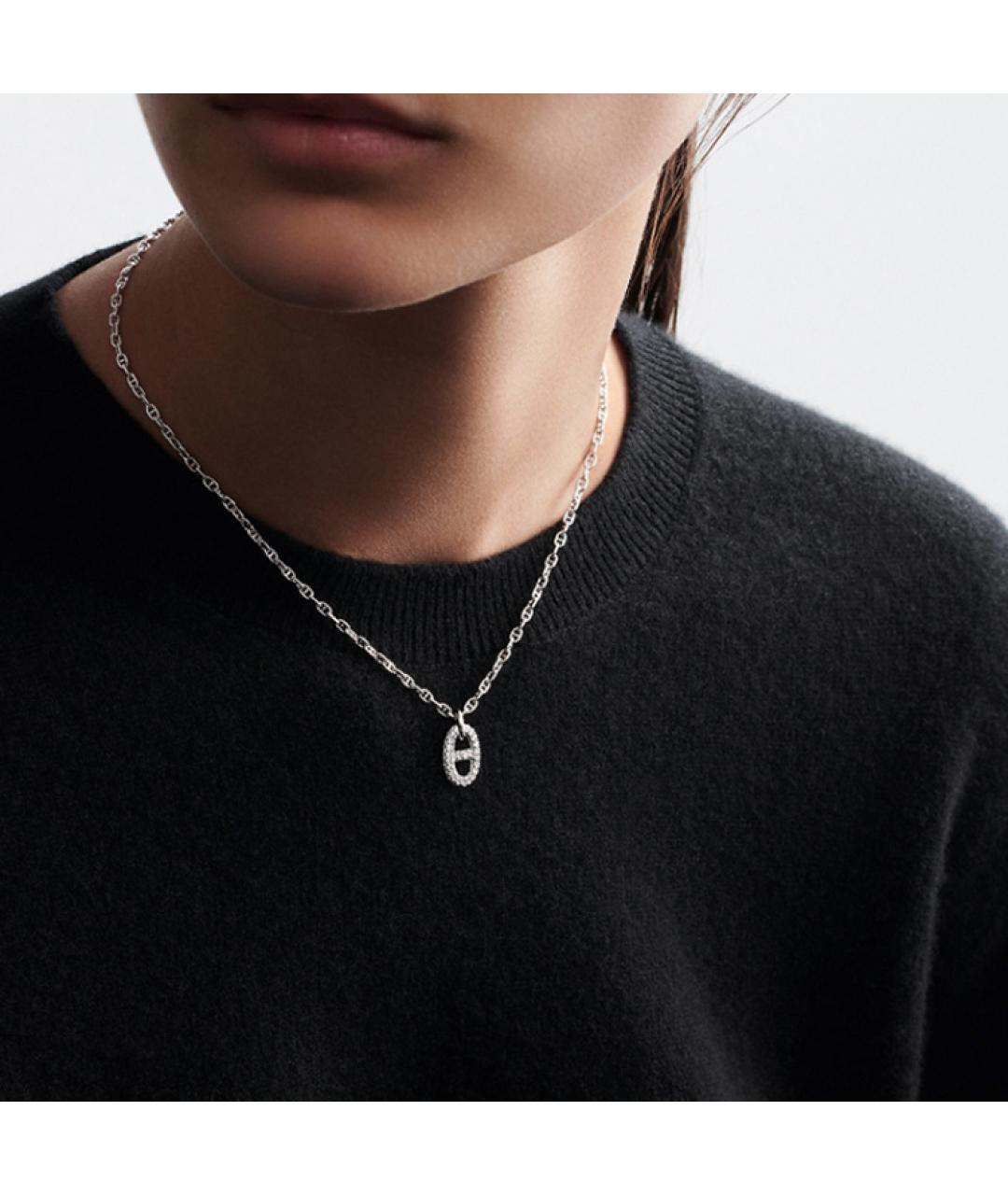 HERMES Белая цепочка из белого золота, фото 2