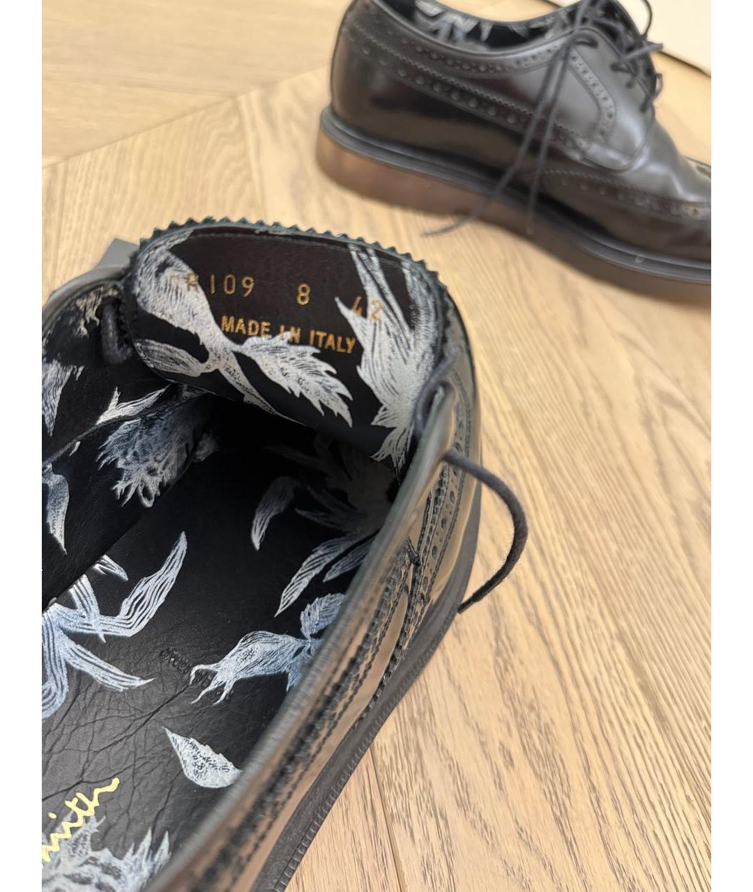 PAUL SMITH Черные кожаные низкие ботинки, фото 2