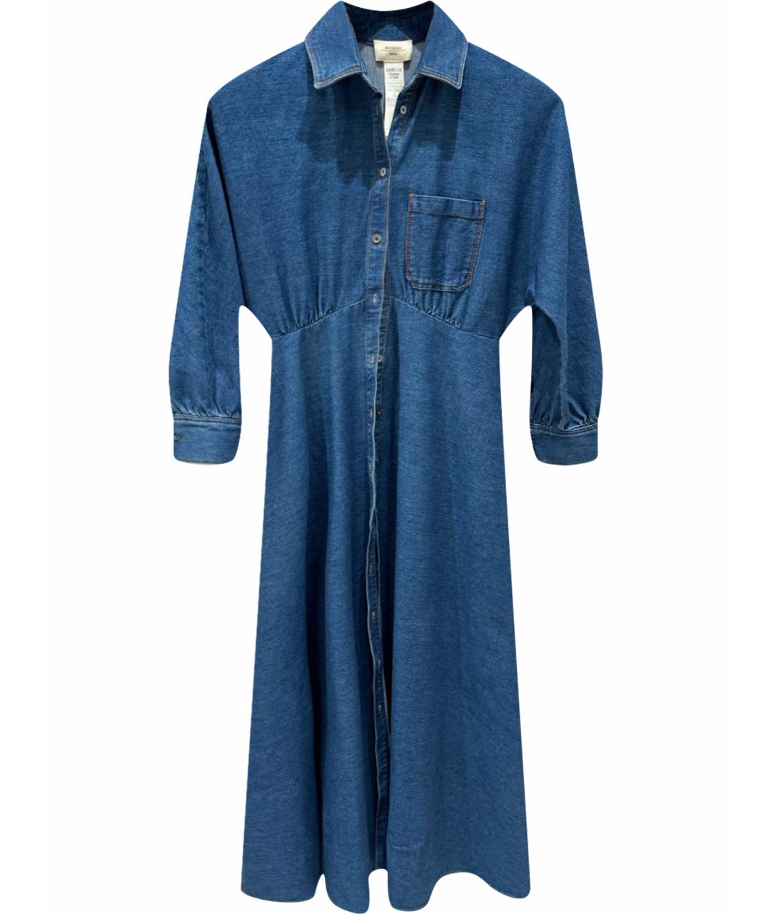 WEEKEND MAX MARA Темно-синее хлопковое повседневное платье, фото 1