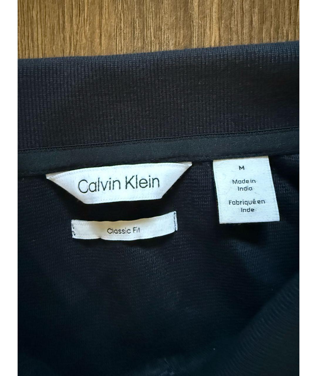 CALVIN KLEIN Темно-синее хлопковое поло с длинным рукавом, фото 3