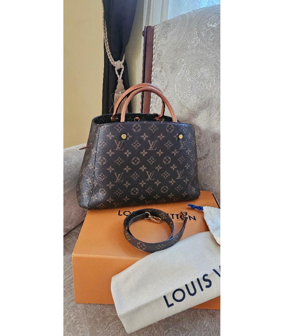 LOUIS VUITTON Коричневая сумка тоут, фото 3