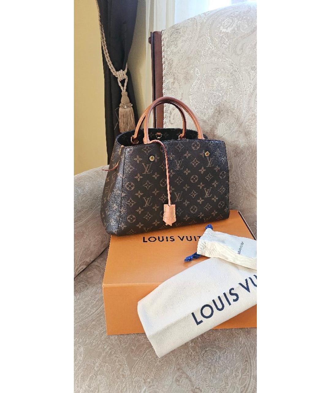 LOUIS VUITTON Коричневая сумка тоут, фото 10