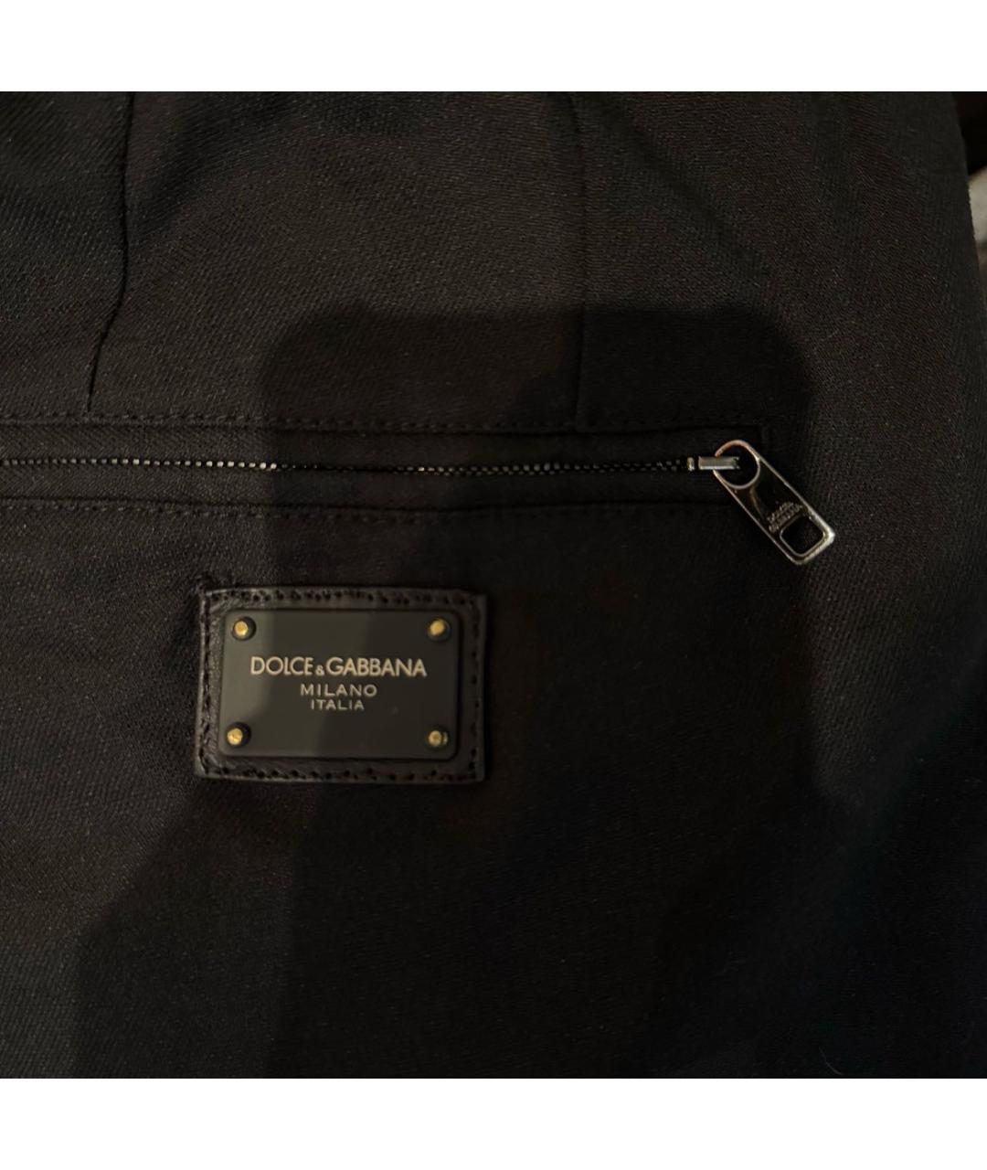 DOLCE&GABBANA Черные хлопковые повседневные брюки, фото 5