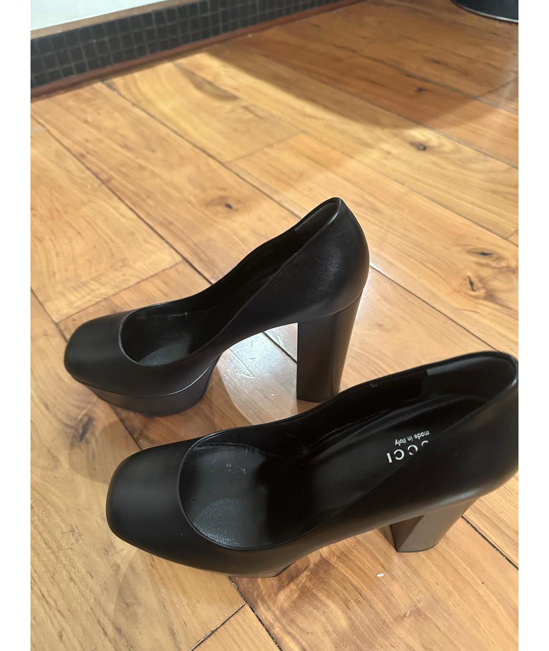 GUCCI Черные кожаные туфли, фото 3