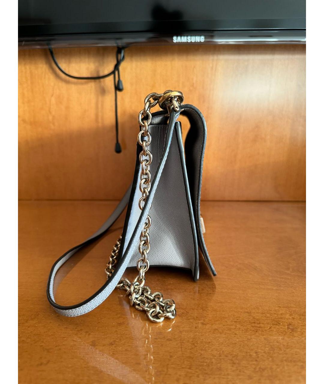 FURLA Антрацитовая кожаная сумка через плечо, фото 6